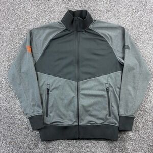 The North Face Tech Fleece Jacket Mens Medium Gray Black Full Zip Track NF0A3SEW